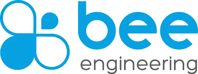 Logo bleu et blanc de la société de conseil Bee Engineering